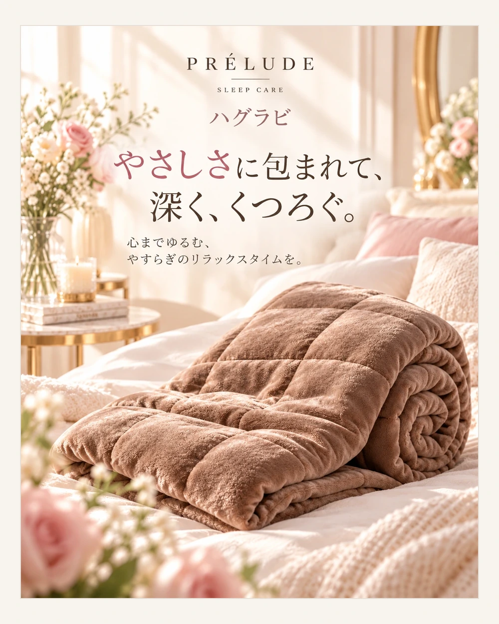 HUGRAVI ウェイトブランケット モカブラウン Sサイズ 6.8kg